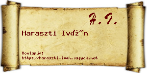 Haraszti Iván névjegykártya